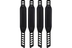 Amacoam Sangles de Pédale de Vélo d'exercice Sangles de Pédale en Caoutchouc Facile à Régler Universal Sangles de Pédale pour Vélo d'Appartement Vélo Cycle Maison ou Gym 2 Paires Noir