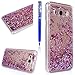 Produktbild FESELE Hardcase Schutzhülle für [Samsung Galaxy J5 2016] Clear Kristall Flüssigkeit Bling Shiny Glitzer Fließen Flüssig Schwimmend Pailletten Rhombus Treibsand Durchsichtige Crystal Glänzend Flüssig Glitzer Liquid Hülle Case Tasche für Samsung Galaxy J5 2016 + Blau Eingabestift Stylus Touch Pen-Pailletten Rosa lila