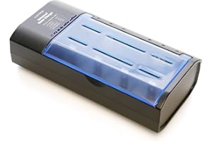 LLOYTRON Universal Home Battery Charger for AA/AAA/C/D / 9V (PP3) NiMh Rechargeable Batteries - Charge Individual Batteries at Once - B1531 - Black