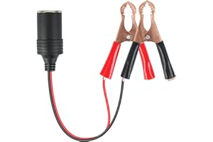 IBEIKE Car Battery Crocodile Clips 12v - Car Cigarette Lighter Female Socket to Alligator Clip, With 40cm Extension Charge Cable