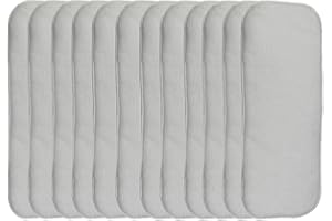 ‎HAPPY CHERRY Happy Cherry Babywindeln Waschbare Wiederverwendbare Baby Windel Microfaser Stoffwindel Einlagen Set von 12 Baby-Tuch Weicher Stoff 3 Schickten - Weiß