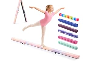 ‎ZELUS ZELUS 240/270 cm Schwebebalken Kinder für Zuhause Faltbarer Gymnastikbalken aus Eva-Schaum & Holz Balancierbalken mit erhöhten Füßen & Tragegriffen für Fitness, Training, Turnen