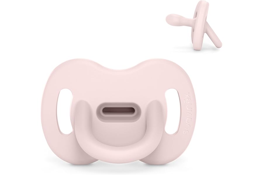 Suavinex, All-Silicone Dummy for Babies 0/6 Months, Dummy with Symmetrical Teat Left Pro, Super Soft and Flexible, Ideal for Sleeping, Color Essence, Rosewater