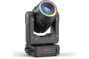 KRIDERISH 150W Teste Mobili Luce da Palcoscenico, RGBW LED Gobo dmx512 Spot Zoom Luci da Festa con 13°-15° Effetto di Focus 7 Modelli 7 Colori 3 Prismi Adatto per Palcoscenico Discoteca DJ Bar Natale