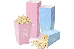 HEAVENLIFE 50 Stück Popcorn Boxen Klein, Blau Rosa Popcorn Snacks Süßigkeiten Behälter, 11,5x7x5 cm Popcorn Tüten Pappe, Popcorn Eimer, Popcorn-Kartons für Geburtstagsfeier Kinoabende Familienfeier