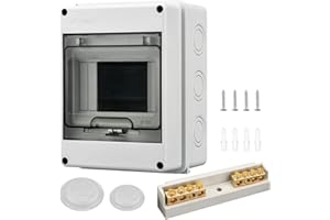 TAIPINTEE Waterproof Verteilerkasten Aufputz, IP65 Waterproof Sicherungskasten Aufputz, Unterverteilung Aufputz, Stromkasten Außenbereich, für Garten, Fabrik, Außerhalb der Mauer, Feuchtraum, mit Zubehör