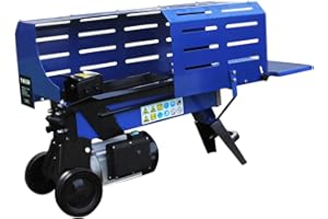 T-MECH Cortador Troncos Leña 5T Eléctrico 2000W para Cortar Madera Cortadora de Troncos Eléctrica Divisor de Troncos con 2 Cuchillas Dividir en 2 o 4 Piezas 370mm Longitud Máxima Uso Interior Exterior