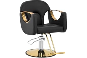 ‎PHYSA WELLNESS & LIFESTYLE Physa Friseurstuhl mit Fußstütze Sitzhöhe: 53-64 cm 180 kg Schwarz Barberstuhl Friseursessel höhenverstellbar Bedienstuhl Friseur