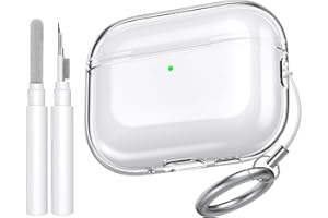 AhaStyle Transparent Hülle für Airpods Pro 3 (2025) Mit Reinigungsstift [Anti-Yellowing] Weiche TPU-Schutzhülle für Apple AirPods Pro 3. Generation Unterstützt USB-C-Ladegehäuse und Drahtloses Laden