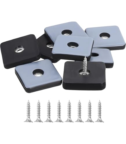 16pcs) 19mm Rubber Ferrules with Integral PTFE Teflon Gliders Sliders