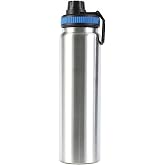 &Ccedil;elik Gri Askılı 1000 ml Sporcu Suluğu Matara Suluk (SICAK-SOĞUK TUTMAZ) mt243