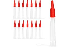 KAONESS Cánula de cartucho Tapas Boquilla de Calafate 15 Piezas de Boquilla de Calafateo Blanco y 15 Piezas de Tapas de Boquilla de Sellador Rojas Para volver a cerrar los cartuchos de plástico