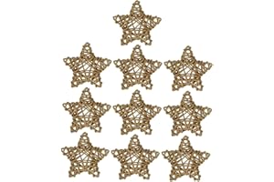 ‎SHARPLACE Sharplace 10 Stücke Stern Rattankugeln Rattan Kugeln Dekokugeln Rattan Ball Party Aufhängen Dekoration, natürliche Farbe, 6 cm