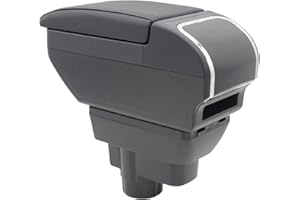 KAERGK Doppellagige Armlehnenbox für Corsa D 2006-2014 Mittelkonsole Aufbewahrungsbox mit Getränkehalter Armlehne Zubehör Schwarz