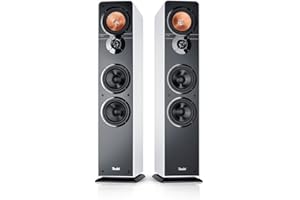 Teufel Ultima 40 Stereo Lautsprecher - HiFi Standlautsprecher Paar der Spitzenklasse, Phase-Plug Hochtöner, 3-Wege System, Doppelrohr-Bassreflex, Musik, Filmton, Games - weiß