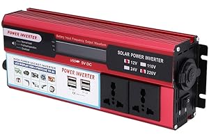 QINLORGO Power Inverter, 4000W Aluminum Alloy Solar Power Inverter Digital Display Phone Power Inverter with 4 USB Charger for Car, Marine, Solar Electric Power, Wind Electric Power, Motive Office