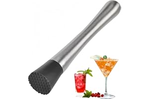 Heanvmyss Professioneller Cocktail Stössel,Cocktail Stößel,Cocktail Muddler,Edelstahl Ice Crusher,Cocktail Stampfer,Multifunktional Mixer-Stößel für Getränke,Säfte,Eiswürfeln,Früchten(25 cm)