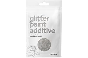 Hemway Paint Additive Sample - Silver - Mix with Emulsion Water Based Paints Wall Ceiling Glitter Paint - Ultrafine (1/128" 0.008" 0.2mm) 10g/0.35oz Sample