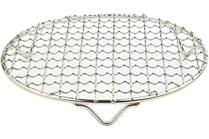 BLISSFULABODE Griglia di raffreddamento in acciaio per cuocere, asciugare e arrostire, forma rotonda per cuocere, grigliare torte, carne e biscotti (295 mm)