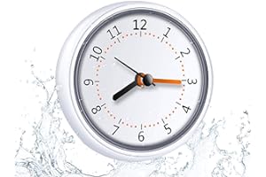 LXSZRPH Mini Shower Clock Waterproof IP24 Wall Clock Suction Cup Bathroom Clock Acrylic Face Suction Clock for Shower Washroom Kitchen (1Pack)