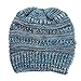 Produktbild Strickmütze Frau,iSpchen Cappucci in Misto Lana Cappelli Multifunzionali Autunnali E Invernali Cappucci Da Sci per Attività All'aperto Blu Navy Beige