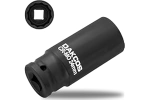 DAKCOS Klucz nasadowy 1/2 cala 24 mm z profilem 12-zębnym, CR-MO