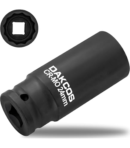 Douille à Choc 1/2'' X 8mm 12 Pans CR-MO – Pour Clé à Choc, Réparation Auto, Bricolage, Acier Chrome-molybdène