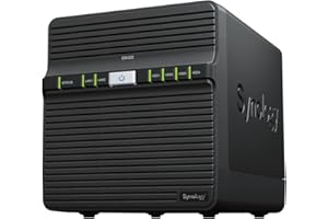 Synology DS423 Noir - NAS Domestique à 4 Baies, Métal, Montage au Sol, Compatible avec Serveur, Ordinateur de Bureau, Ordinateur Portable