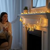 Coverzone 10&rsquo;lu 2 Metre Pilli LED Ramazan Kandil Temalı Dekoratif Işık, Sarı Işık 2 Modlu Aydınlatma, Oda Balkon ve Duvar S&uuml;s