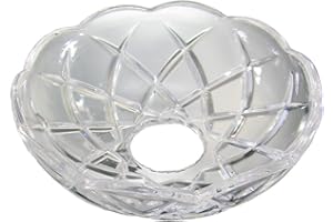 AMBROS - KRISTALL Lichtschale~ Bobeche Ø100mm Bleikristall 5 Seitenringe Messing ~ Kronleuchter Lüster