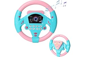 NAVESO Volante per Bambini da Auto, Giocattoli per Volante Bambini, Volante Giocattolo per Bambini, Controller di Guida Portatile simulato con Suoni e Musica, Giochi Musicali Regalo 2 anno+