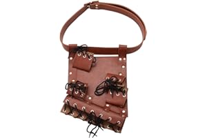BLESSUME Medieval Rapier Frog Holster with Belt Cross Lacing Holder Belt for 3 Swords