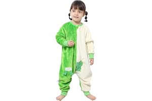 TMEOG Tutine Pigiama Invernale per Bambini e Bambine 1-6 Anni Flanella Maniche Lunghe con Zip