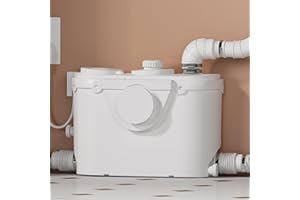 INEFLO Pompa trituratore per cantina, pompa per WC con motore in rame per sotto la linea 23 piedi/7 m, sistema di lavaggio verticale/orizzontale, 4 ingressi per lavello, doccia/lavandino,500W