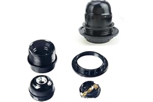 BAAQII E27 Lamp Holder ES Retro Vintage Screw Edison Screw Light Bulb Holder Pendant Socket Black