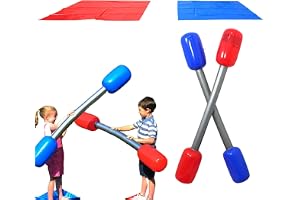 Inflatable Gladiator Game Set, Inflatable Gladiator Battle Game with Duel Sticks and Mat,Sticks Mats Kit,Inflatable Gladiator