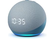 Echo Dot (4th generation) | Smart speaker with clock and Alexa (Arabic or English) | Blue 