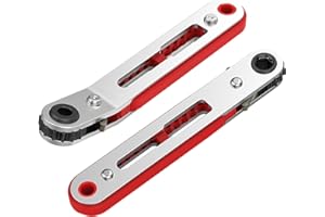 HENGBIRD 2 sztuki mini kluczy z grzechotką, 1/4", płaska, głowica łokcia, klucz obrotowy, zestaw małych kluczy zapadkowych do gadżetów, domów i innych urządzeń