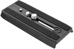 Cayer Piastra a sgancio rapido scorrevole, piastra QR universale QR120 con viti di montaggio da 1/4 di pollice e 3/8 di pollice per testa fluida per Manfrotto 501 500AH 503HDV 504HD