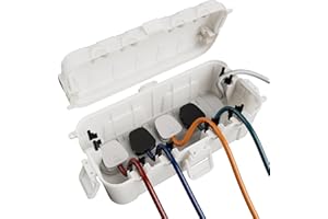 RESTMO Scatola per Cavi Media IP54 (29x13,2x10cm) – Impermeabile per Esterni, Ideale per Proteggere Prolunghe, Ciabattine e Connettori Angolari - Coloer Binaco