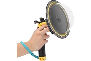 JYPS Puerto Domo para GoPro Hero 8 Black, Dome Port con Carcasa Impermeable + Mango de Bobber Flotante + Gatillo + Inserto antivaho para GoPro Hero 8 Black
