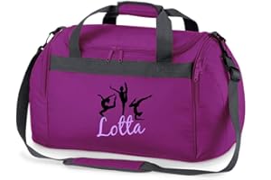Sac de sport personnalisé imprimé avec nom de gymnastique rythmique sac de voyage pour filles avec nom imprimé, violet