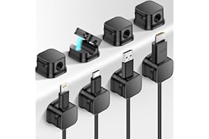 Soodyoow 8 Pcs Organizzatore di cavi magnetico, Gestore di Cavi Magnetici Autoadesivi, Organizzatore di Cavi per cavo di ricarica USB, cavi di alimentazione, cavo del mouse per casa, ufficio(Nero)