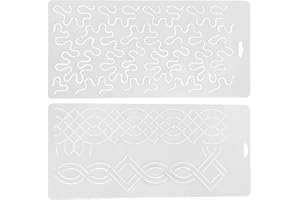 B BLESIYA 2pcs Patrón De Plantilla De Plástico Que Acolcha Plantilla Patchwork Costura Artesanal Herramienta