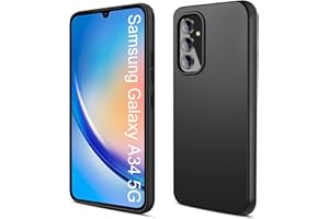Facai Hülle für Samsung Galaxy A34 5G, Stoßfest und Kratzfest rutschfest Schutzhülle, Anti Fingerabdruck Soft Dünn TPU Silikon Case, Stylische Elegant Handyhülle für A34 5G Schwarz
