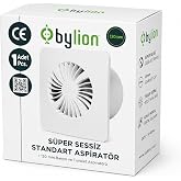 S&uuml;per Sessiz Banyo Aspirat&ouml;r&uuml;, 40 dB, 15 W D&uuml;ş&uuml;k Enerji T&uuml;ketimi, 90 m3/h Hava Debili, 230 V, Havalandırma Fanı, Banyo, Tuval