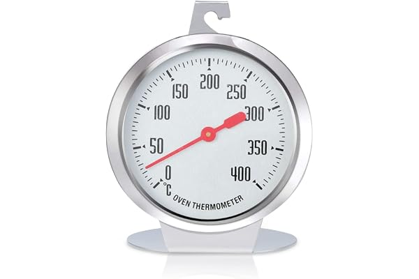 Ugnstermometer, analog termometer för ugnstermometer i rostfritt stål för bakning eller grillning, motståndskraftig upp till 400 °C