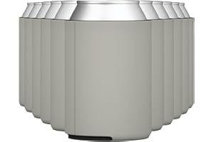 TahoeBay Blank Beer Can Coolers, Plain Bulk Collapsible Foam Soda Cover Coolies, Personalized Sublimation Sleeves for Weddings, Bachelorette Parties, HTV Projects (Silver)