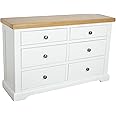 GROFurniture White Chest of Drawers, Storage Chest, Painted Bedroom Furniture, Window Unit Chest of Drawer, Painted Ready Assembled Bedroom (6 Drawers Classic)