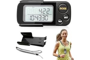 ‎AOREUN Aoreun Schrittzähler zum Gehen, Digitaler 3D Schrittzähler Fitness Tracker Pedometer mit Clip und Band ohne App und Handy Entfernung, Kalorien, 30 Tage Speicher, kein Bluetooth für Damen Herren Kinder